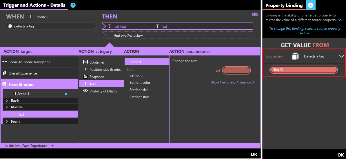 Using input tag sensors like RFID/NFC readers Intuiface